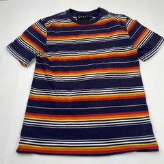Empyre Shirt Mens Small Blue Multicolor Stripe Crewneck Cotton Blend Casual Tee