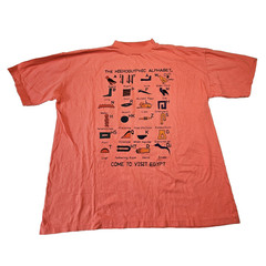 Vintage 90s Egypt The Hieroglyphic Alphabet Graphic T-Shirt XL Single Stitch