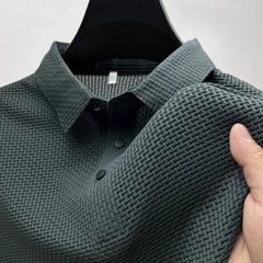 New Summer Mesh Ice Silk Short-sleeved T-shirt Men’s Ice Silk Short Sleeve Shirt