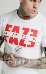 SikSilk Mens White x FaZe Apex Elastic Cuff Gym Tee XXS