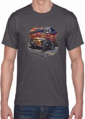 Adult DryBlend® T-Shirt – ( MEET ME ON ROUTE 66- HOT ROD / PIN-UPS / HOTTIES)
