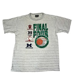 Vintage Print A-Shirt 1992 NCAA Final Four Win Cities Striped T-Shirt Size XL