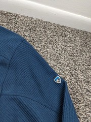 Kuhl Konflikt Henley Shirt Mens Large Blue Long Sleeve Waffle Knit Thermal 7472