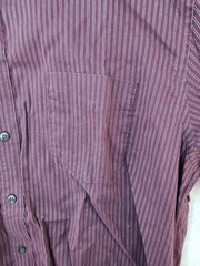 Dockers Mens XL Maroon Striped Long Sleeve Maroon Button Up Shirt