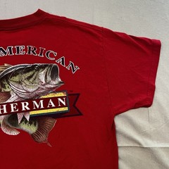 All American Fisherman Fishing T-Shirt Size M Men’s Red Short Sleeve Red