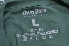 Own Boss Supply Royal Pine Green Short Sleeve Graphic T-Shirt Printed USA Mens L