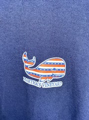 Martha’s Vineyard Cape Cod Long Sleeve Small Blue T-Shirt With Whale Graphic