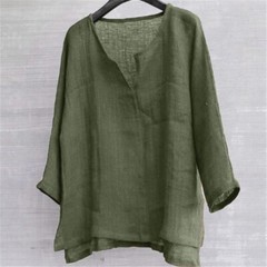 Mens Shirts Blouse Linen Cotton Baggy Kaftan Trends Shirts Casual Tops