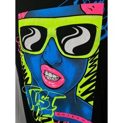 OUTRANK BRAND BLACK SHIRT — Neon Girl Face Streetwear Graphic Tee Men’s Large