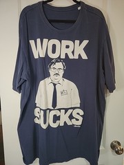 Ripple Junction Mens Office Space Milton Work Sucks Graphic Navy Shirt Size 3XLT