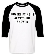 Powerlifting Raglan T-shirt Weight Training Exercise Squat Funny Gym Lover Gift