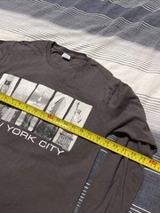 New York Brown Long Sleeve Cottton Blend Delta Pro-Weight T-Shirt Small (325)
