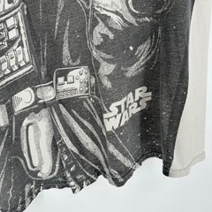 Vintage Star Wars Darth Vader Graphic T-Shirt Mens XL Cream Black All Over Print