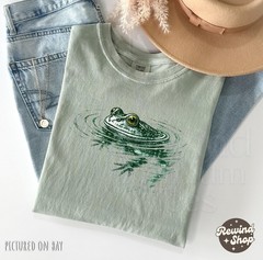 Frog Swimming Comfort Colors T-Shirt – Funny Animal Graphic Tee – Frog Lover Gif
