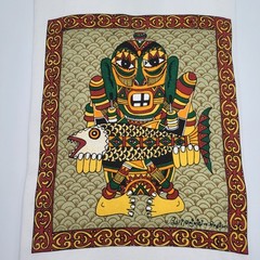 Vintage Bali Primitive Designs Native Art Shirt Size XL Hand Made in India