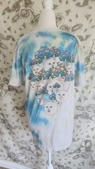 RIPNDIP Boomer Gang Blue & Yellow Tie Dye T-Shirt Sz M cats and mushrooms