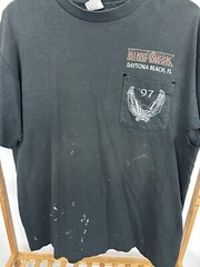 VTG 90s Bike Week Daytona Beach Wolf Moon Biker Motorcycle Faded Worn T-Shirt XL