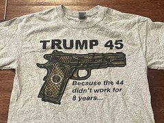 Donald Trump 45 Since 44 Didn’t Work Women’s Mens Small Gray Black T Shirt