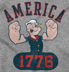 Popeye The Sailor Man America 1776 Graphic T Shirt Men or Women