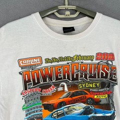 Vintage Sydney Powercruise Shirt Mens Small White 2010 Crew Car Racing Drift