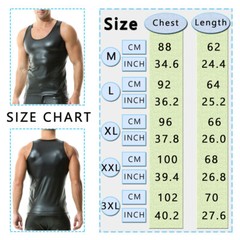 New Men’s Slim Fit PU Leather Vest Undershirts Tank Tops Club Sleeveless T-Shirt