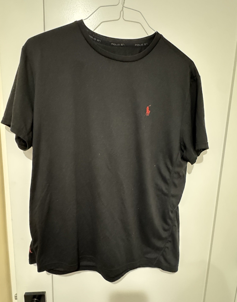 Polo Ralph Lauren Men’s L Black Solid Crew Neck Short Sleeve Logo T-Shirt