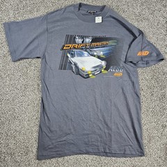 Vintage Initial D Shirt Mens Medium Gray Y2K Anime ODM Drift Toyota AE36 Trueno