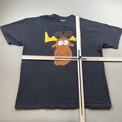 Vintage Rocky Bullwinkle T-Shirt Mens XL Black Taco Bell Lovers Cartoon USA 90s
