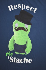 Mighty Fine Mens Ugly Dolls Respect The ‘Stache Mustache Funny Shirt New S-XL