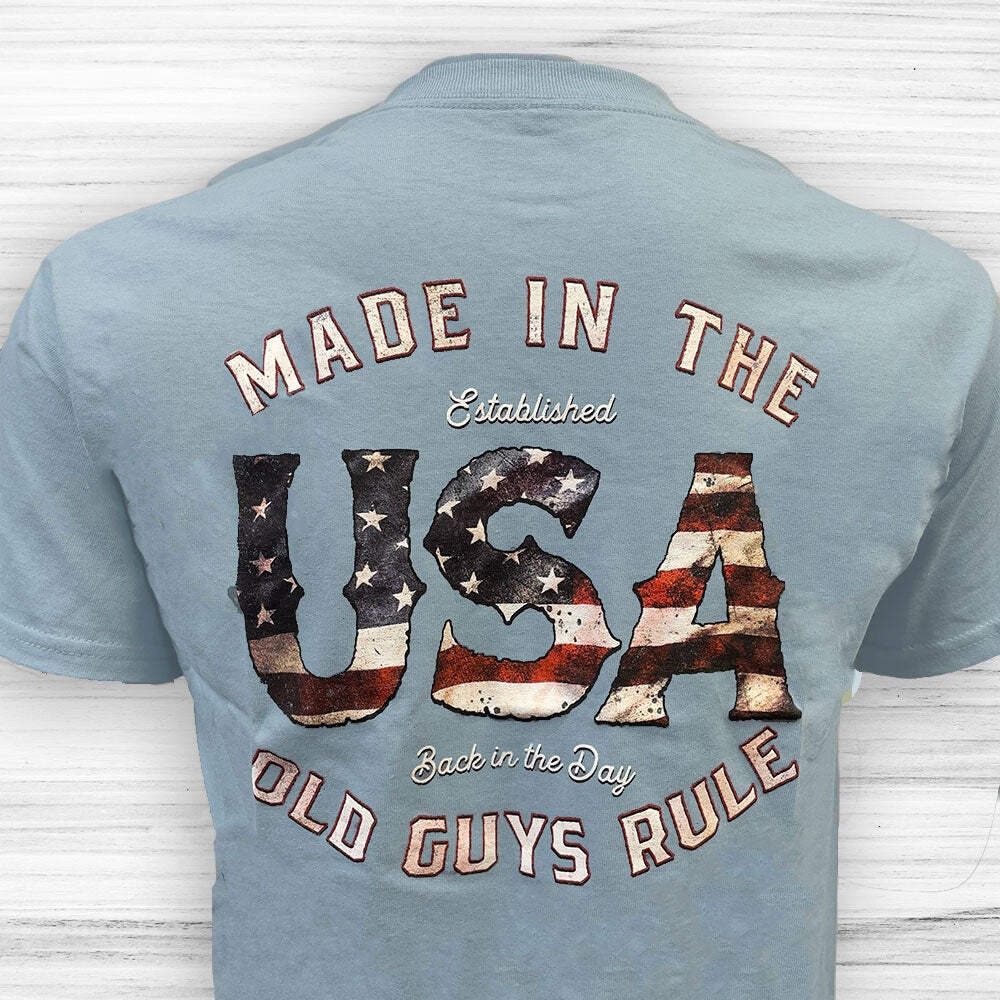 Old Guys Rule OG2147 – Made In The USA T-Shirt – Stone Blue