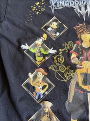 Disney Kingdom Hearts III Graphic Unisex T-Shirt Medium Med Square Enix Faded