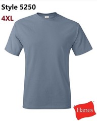 Hanes 5250 4XL Authentic Short Sleeve Men’s Cotton T-Shirt Stonewashed Blue