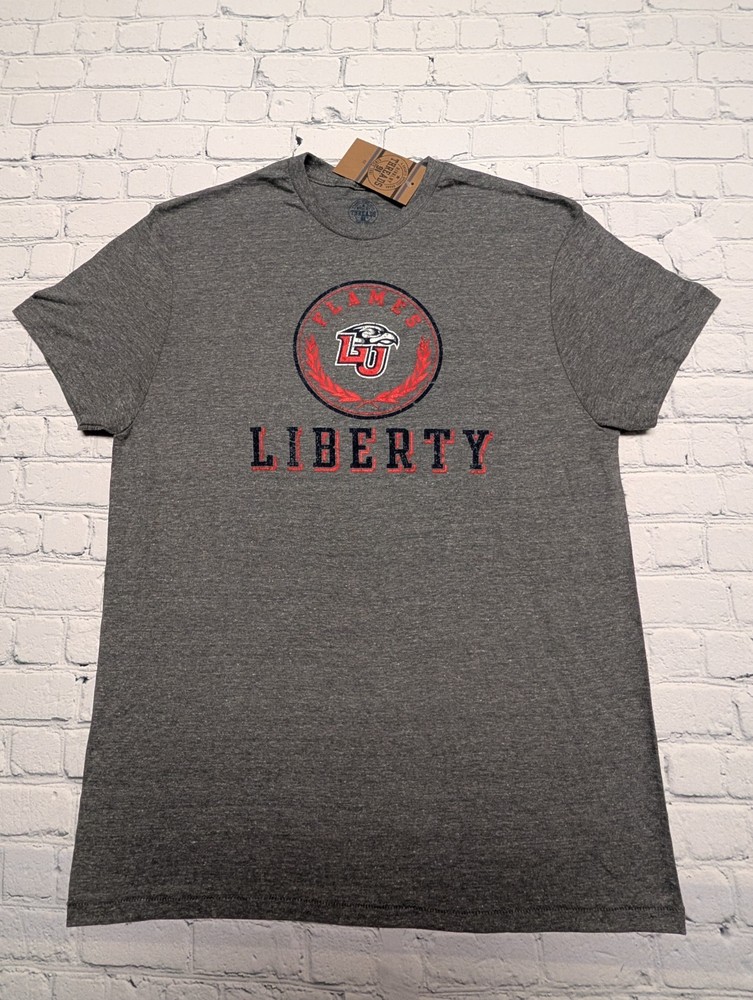 NEW Men’s NCAA Liberty Flames Tee SS Athletic Fit Tri-Blend T-Shirt S M L XL 2XL