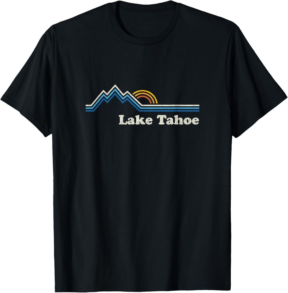 Retro Lake Tahoe California T Shirt Vintage Sunrise Mountain