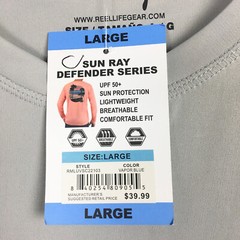 Reel Life Men Large T Shirt Sun Ray Defender Series Long Slv Performance Tee NEW