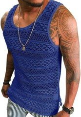 Mens Mesh See Through Tank Top Sleeveless Muscle Fit Sexy Vest Shirt