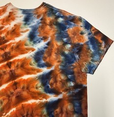 Gildan Handmade Ice Tie Dye T-Shirt Unisex Adult Size 2XL Orange Blue Tee NEW