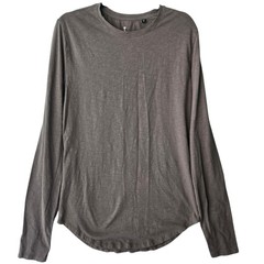 American Tall Mens Slub Cotton Long Sleeve T-Shirt Charcoal Grey Medium Tall MT