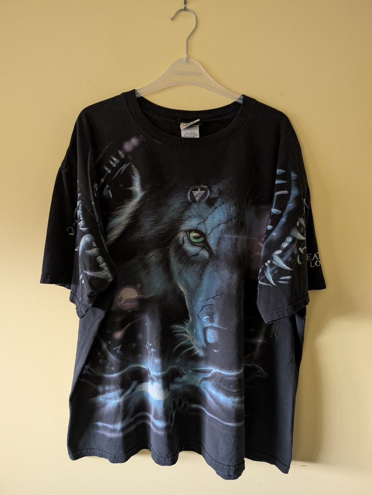 Vintage Liquid Blue Great Wolf Lodge Nature T Shirt Size XXL