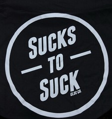 Men’s CLSC Graphic Print Logo Front ,Back Sucks To Suck T shirt Black Size XXL