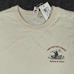 Katin Shirt Mens Medium Beige Cast Off Skeleton Boat Crew Short Sleeve Tee NWT