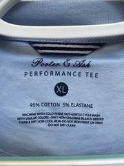 NEW Porter & Ash Men’s XL Light Blue Performance Tee Crew Neck T-Shirt NWT