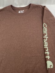 Carhartt K231 Long Sleeve Crew T Shirt Men XL Loose Fit Spellout Logo Brown K231