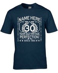 30th Birthday T-Shirt Personalise with Name Age Year Ideal Birthday Gift T-Shirt