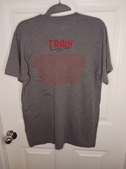 2019 TRAIN T SHIRT Med SUMMER CONCERT TOUR ROCK BAND CITIES DATES LOGO 2-SIDED