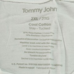 Tommy John Men’s Cool Cotton Crew Neck Stay-Tucked Undershirt NN7 White 2XL NWT