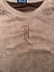 jk.ptwso Men’s Suede Texture Thorn Embroidery T-Shirt