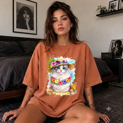 Comfort Colors® Kute Kitten Summer Cat Beach Tropical Vacation Hawaiian T-Shirt