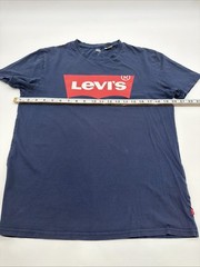 Levis T-shirt Men M Blue Graphic Print Logo 100% Cotton.#47217