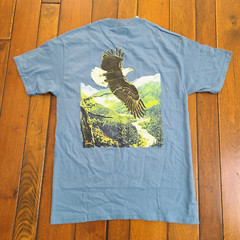 AL AGNEW T-Shirt Men’s Size M Bald Eagle Mountain River Blue Pocket NEW w/ Tags